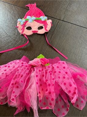 Trolls Poppy Mask with Ribbon and Fairy Dust Skirt Sz One Size (4-7)